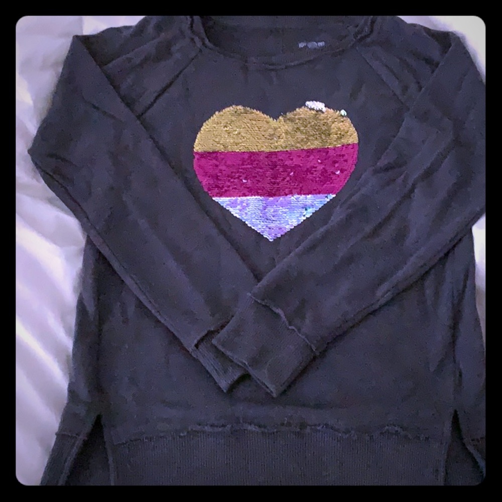 Girls flip sequin crewneck sweatshirt size 10/12